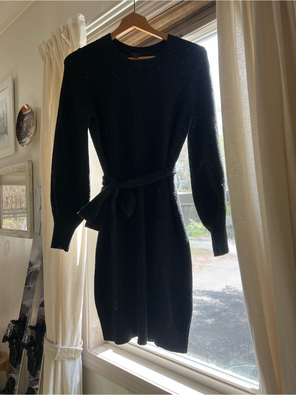Ann Taylor Black Crewneck Sweater Dress